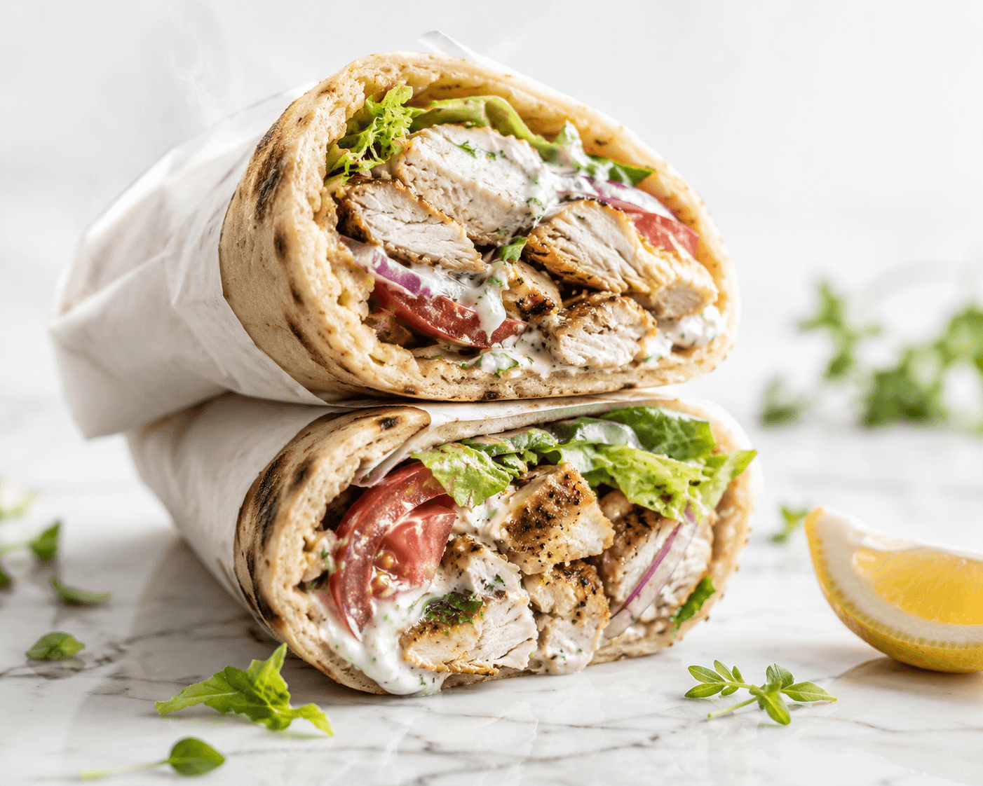 Chicken Gyros Wrap at Achilles De Greeks